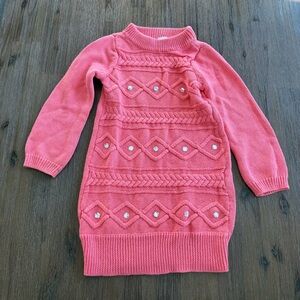3/20$ Gymboree Kids Pink Knit Dress with Embellishments size 5